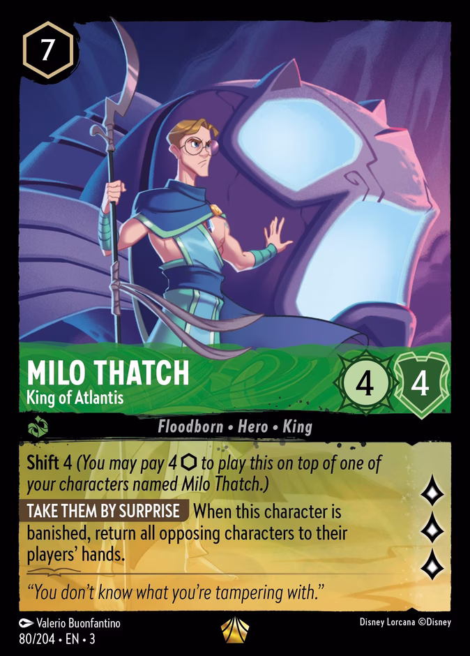 Milo Thatch - King of Atlantis 3-80 Lorcana card