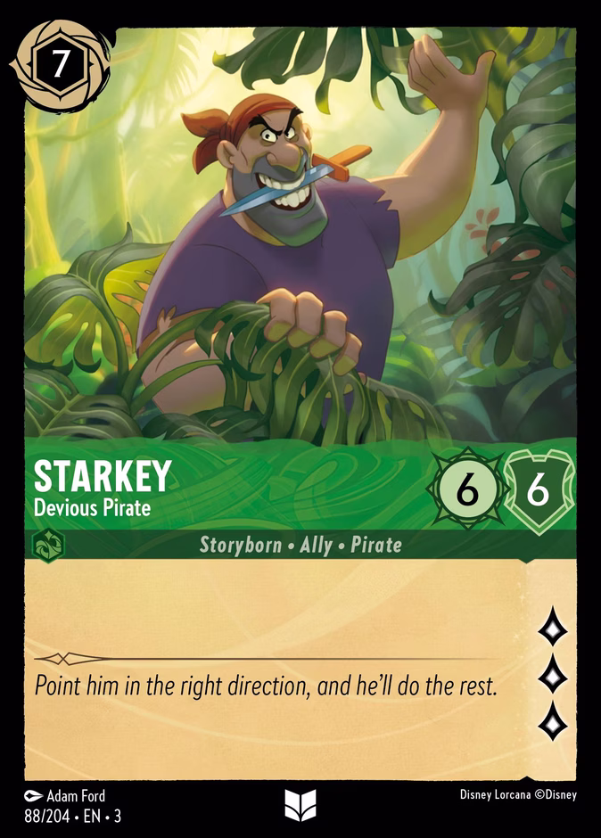 Starkey - Devious Pirate 3-88 Lorcana card