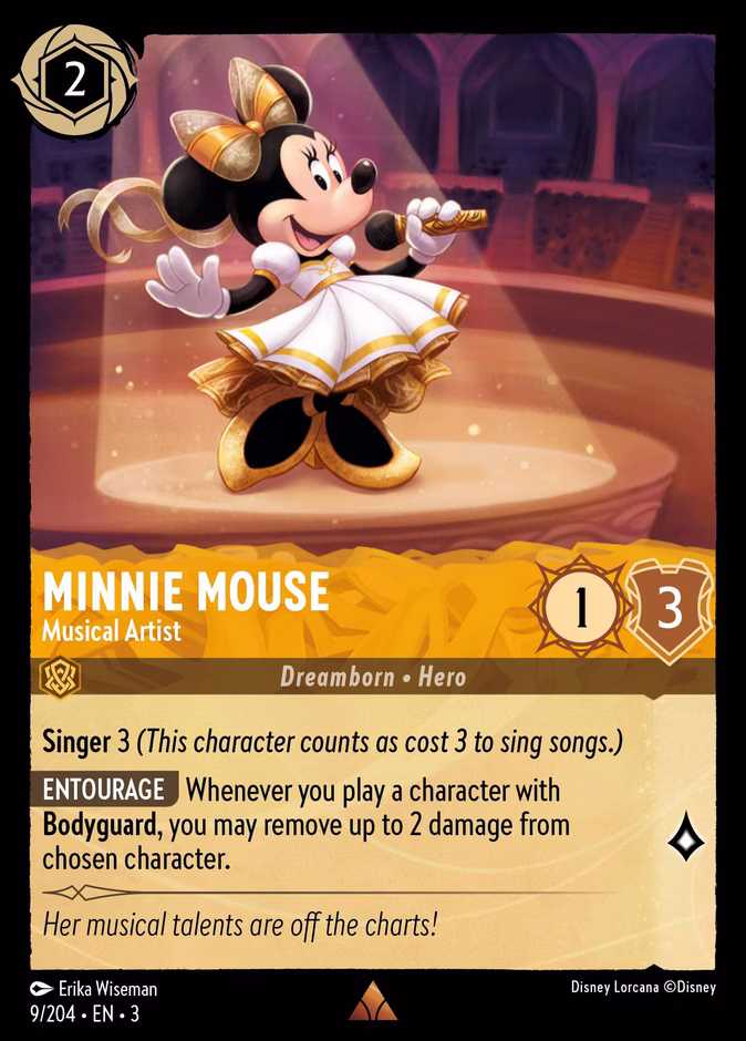Minnie Mouse - Musical Artist 3-9 Lorcana card