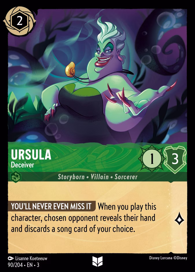 Ursula - Deceiver 3-90 Lorcana card