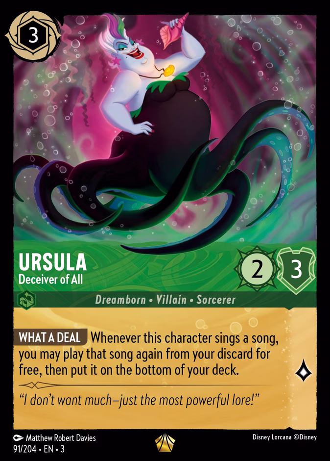 Ursula - Deceiver of All 3-91 Lorcana card