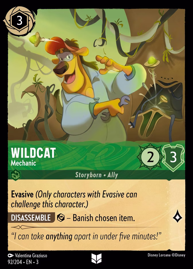 Wildcat - Mechanic 3-92 Lorcana card