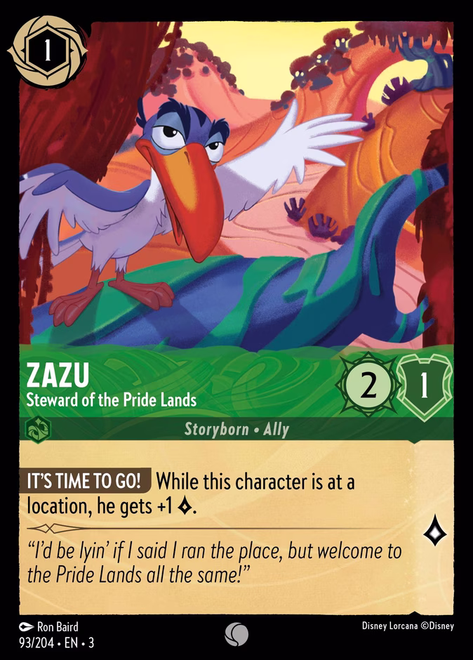 Zazu - Steward of the Pride Lands 3-93 Lorcana card