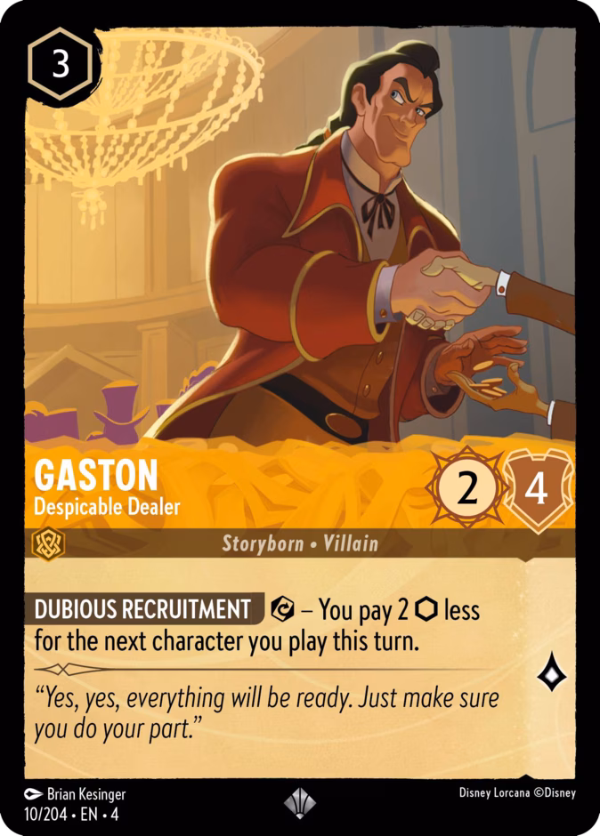 Gaston - Despicable Dealer 4-10 Lorcana card