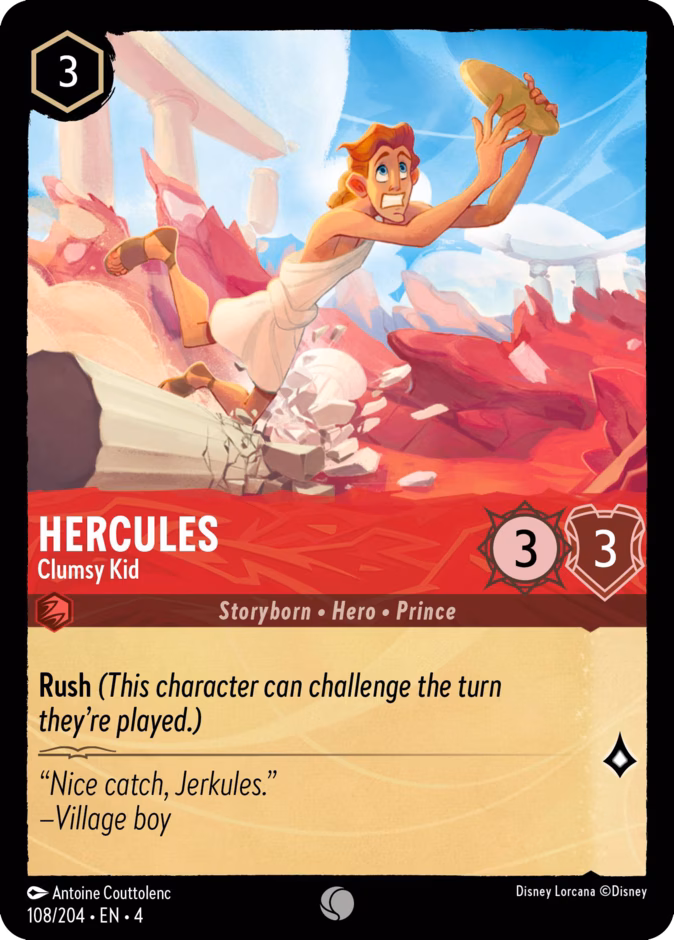 Hercules - Clumsy Kid 4-108 Lorcana card