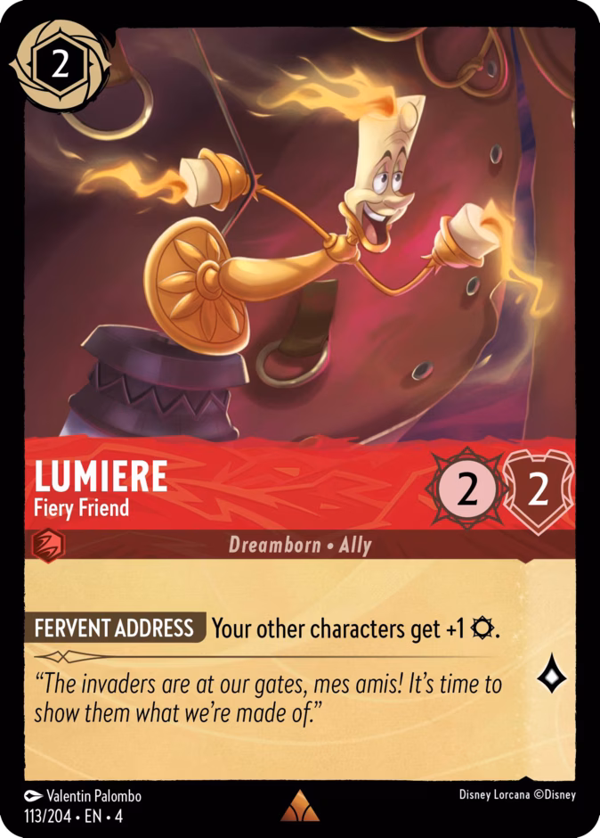 Lumiere - Fiery Friend 4-113 Lorcana card