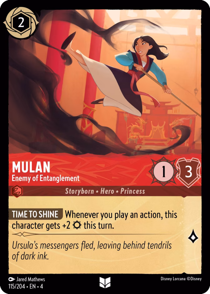 Mulan - Enemy of Entanglement 4-115 Lorcana card