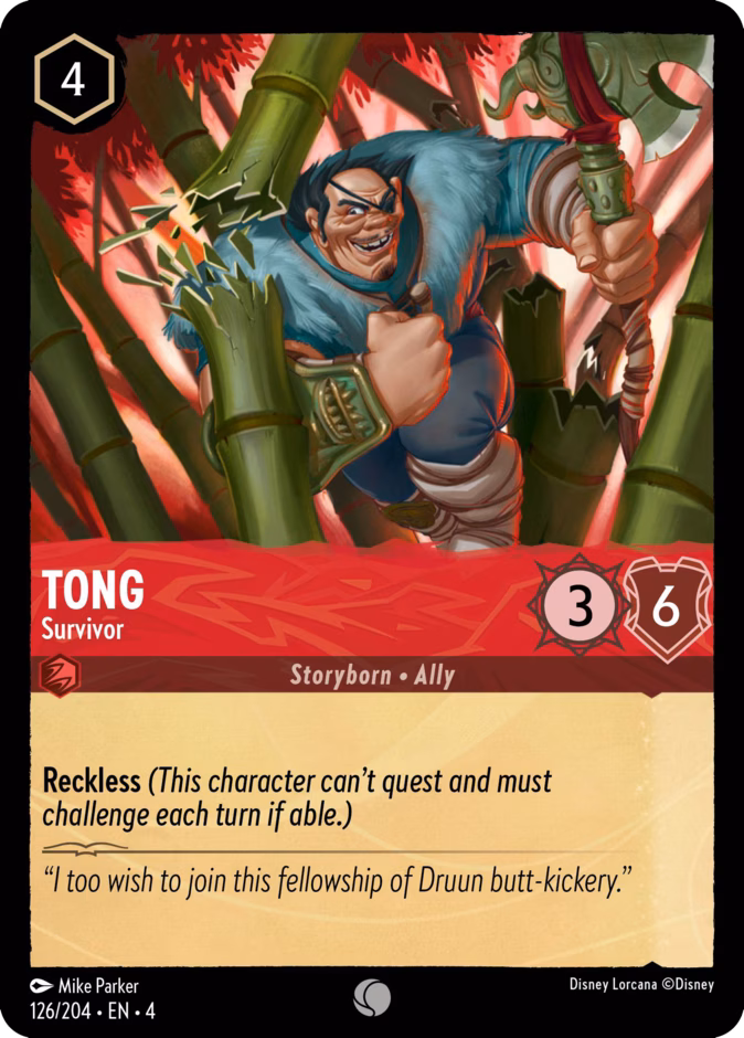 Tong - Survivor 4-126 Lorcana card