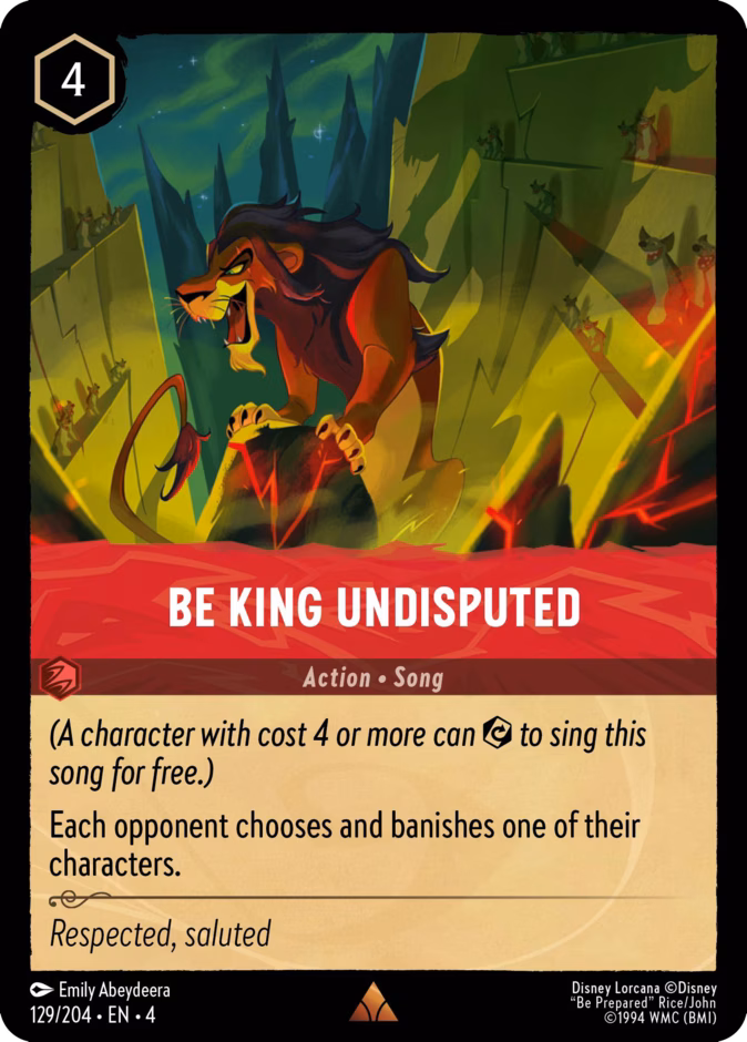 Be King Undisputed 4-129 Lorcana card