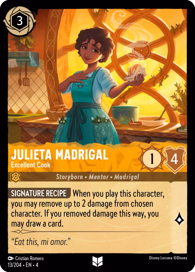Julieta Madrigal - Excellent Cook 4-13 Lorcana card