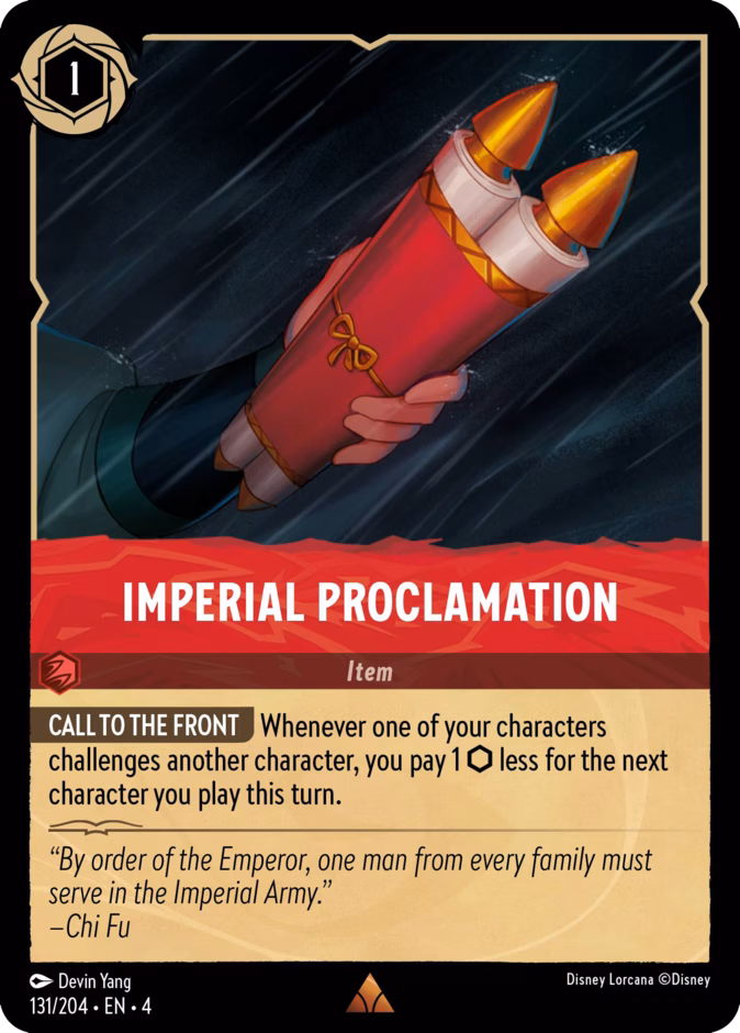 Imperial Proclamation 4-131 Lorcana card