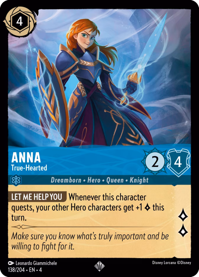 Anna - True-Hearted 4-138 Lorcana card