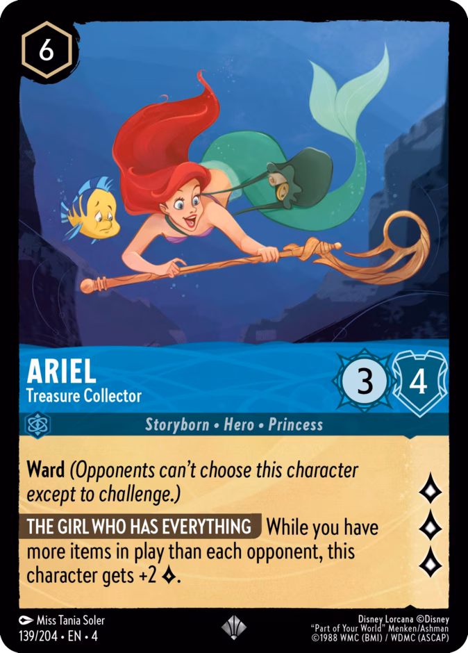 Ariel - Treasure Collector 4-139 Lorcana card