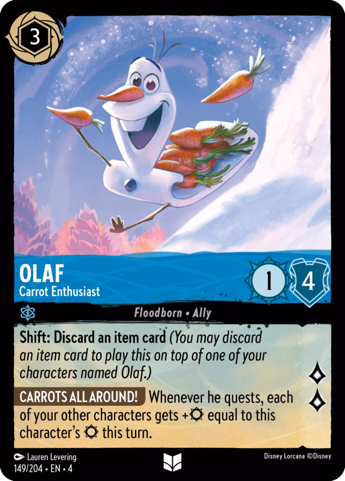Olaf - Carrot Enthusiast 4-149 Lorcana card