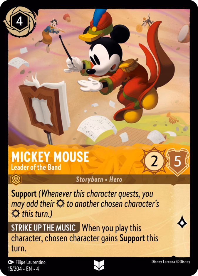 Mickey Mouse - Leader of the Band 4-15 Lorcana card