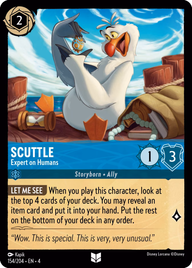 Scuttle - Expert on Humans 4-154 Lorcana card