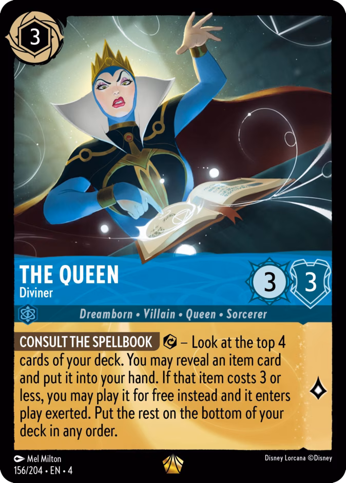 The Queen - Diviner 4-156 Lorcana card