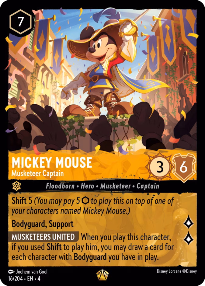 Mickey Mouse - Musketeer Captain 4-16 Lorcana card
