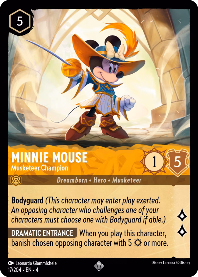 Minnie Mouse - Musketeer Champion 4-17 Lorcana card