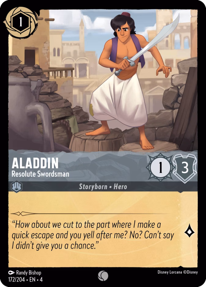 Aladdin - Resolute Swordsman 4-172 Lorcana card