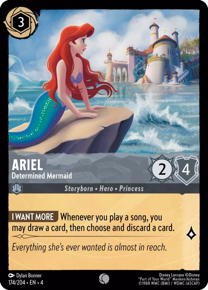 Ariel - Determined Mermaid 4-174 Lorcana card