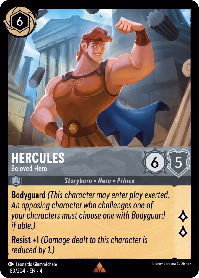 Hercules - Beloved Hero 4-180 Lorcana card