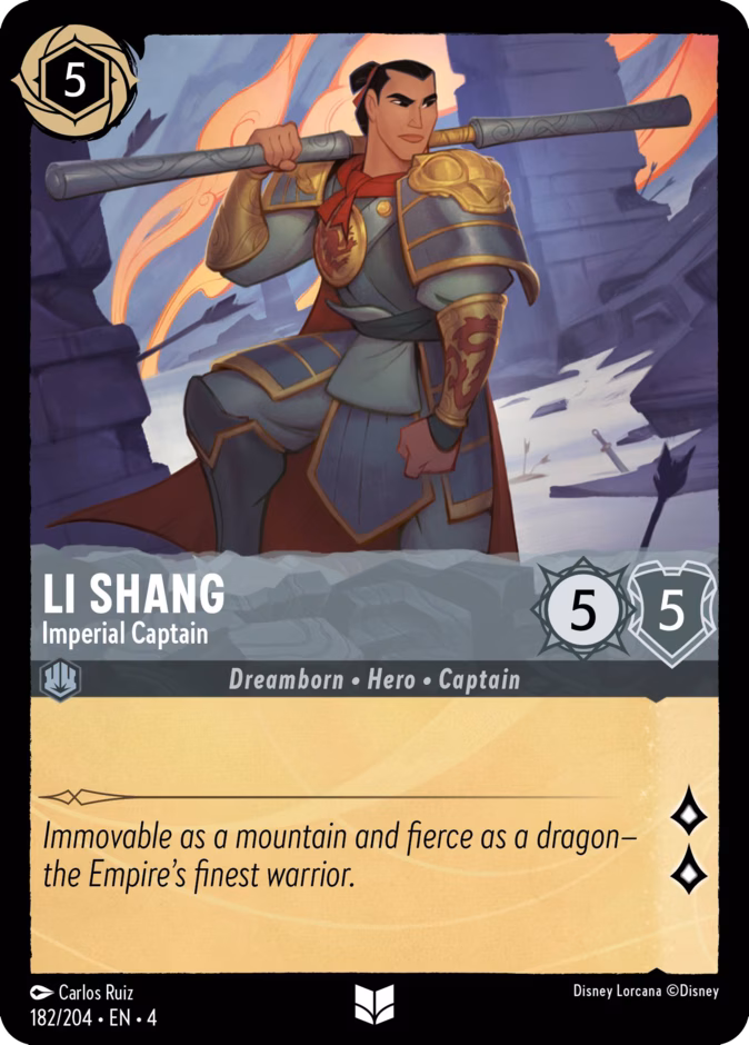 Li Shang - Imperial Captain 4-182 Lorcana card