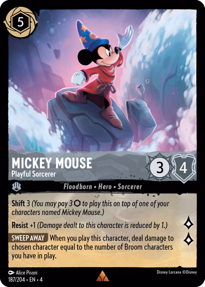 Mickey Mouse - Playful Sorcerer 4-187 Lorcana card