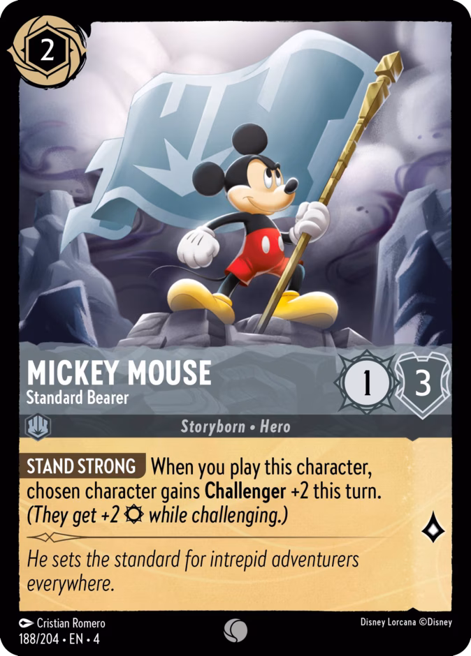 Mickey Mouse - Standard Bearer 4-188 Lorcana card