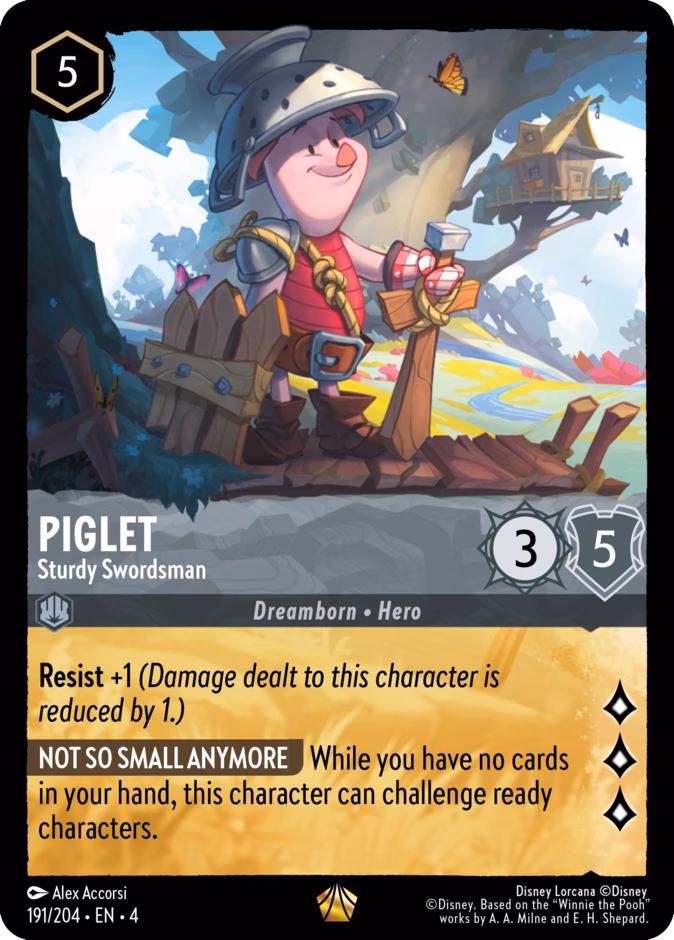Piglet - Sturdy Swordsman 4-191 Lorcana card