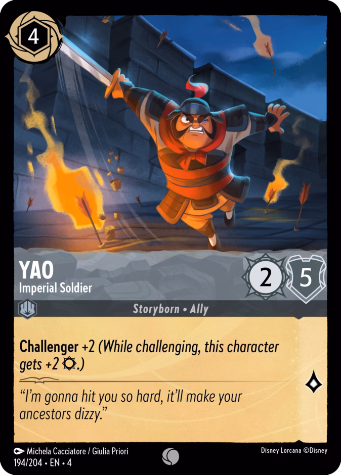 Yao - Imperial Soldier 4-194 Lorcana card