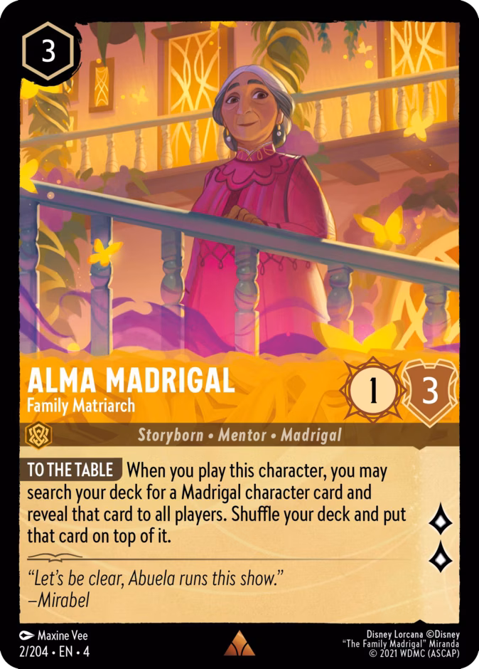 Alma Madrigal - Family Matriarch 4-2 Lorcana card