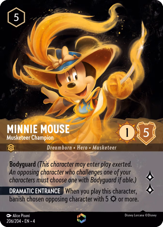 Minnie Mouse - Musketeer Champion 4-206 Lorcana card
