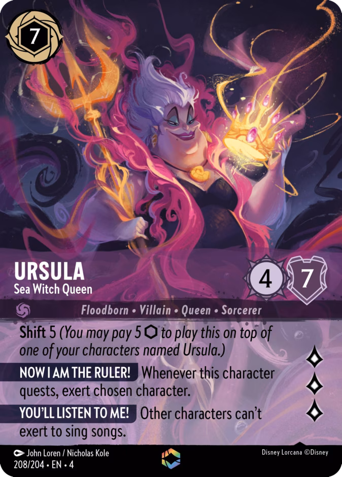 Ursula - Sea Witch Queen 4-208 Lorcana card