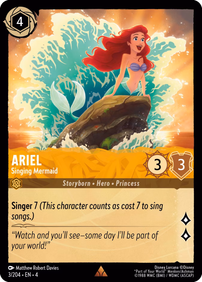 Ariel - Singing Mermaid 4-3 Lorcana card