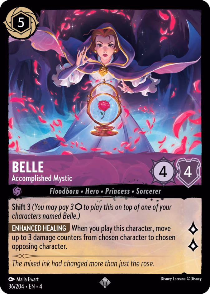 Belle - Accomplished Mystic 4-36 Lorcana card