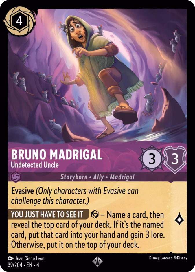 Bruno Madrigal - Undetected Uncle 4-39 Lorcana card