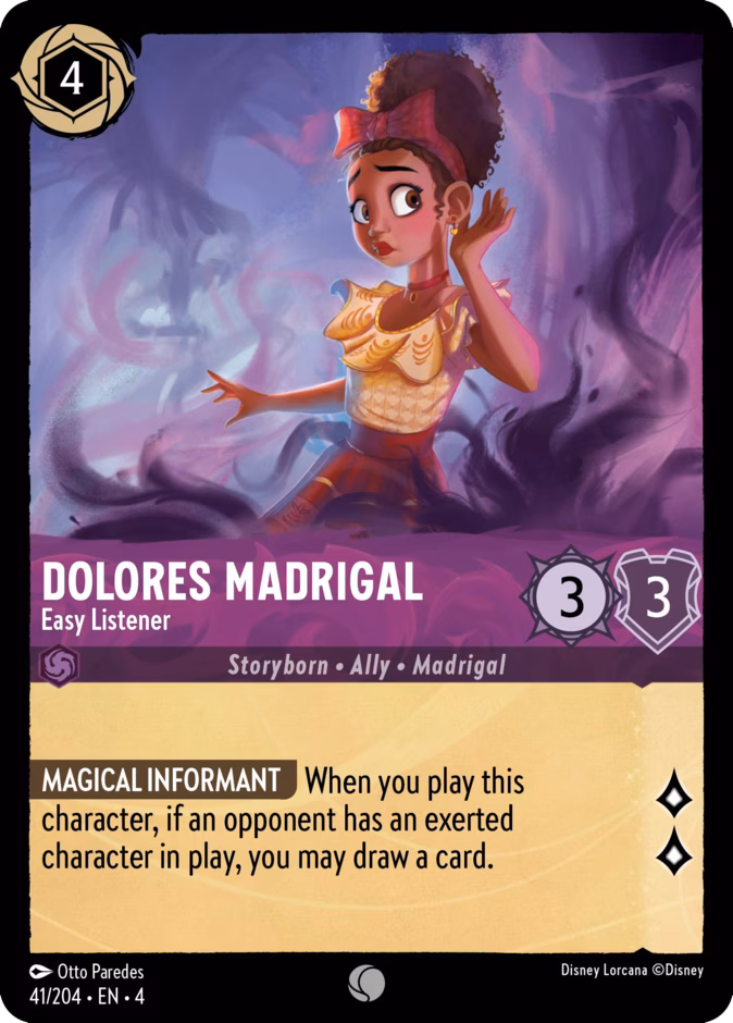 Dolores Madrigal - Easy Listener 4-41 Lorcana card