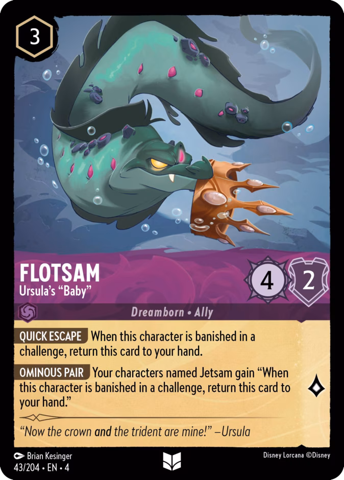 Flotsam - Ursula's "Baby" 4-43 Lorcana card