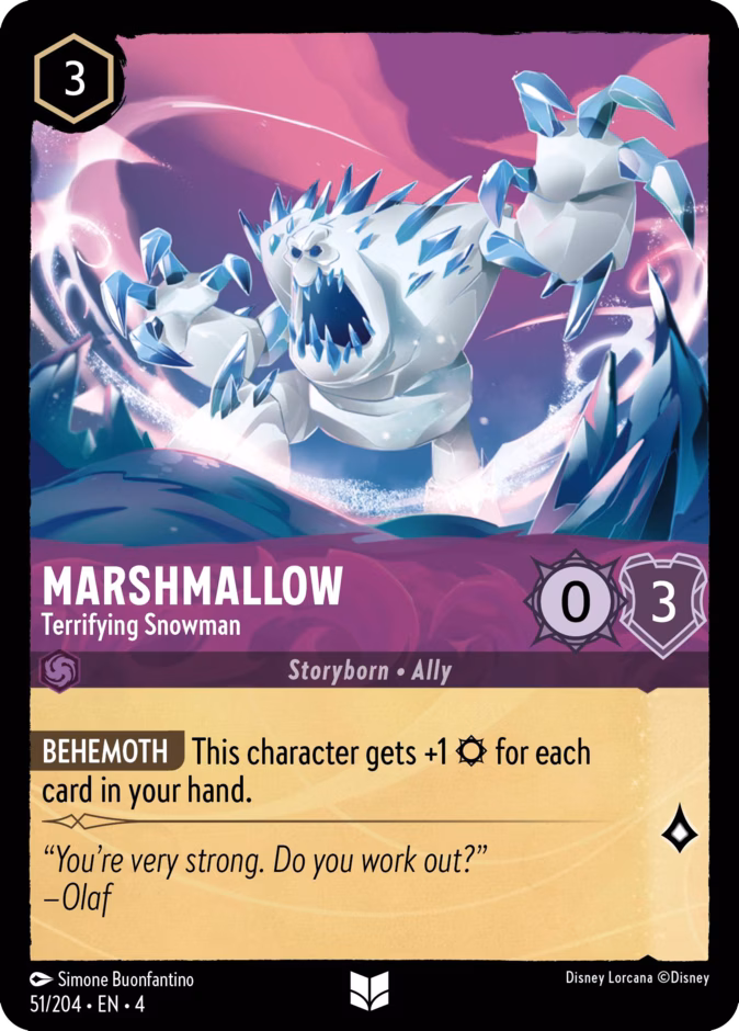 Marshmallow - Terrifying Snowman 4-51 Lorcana card