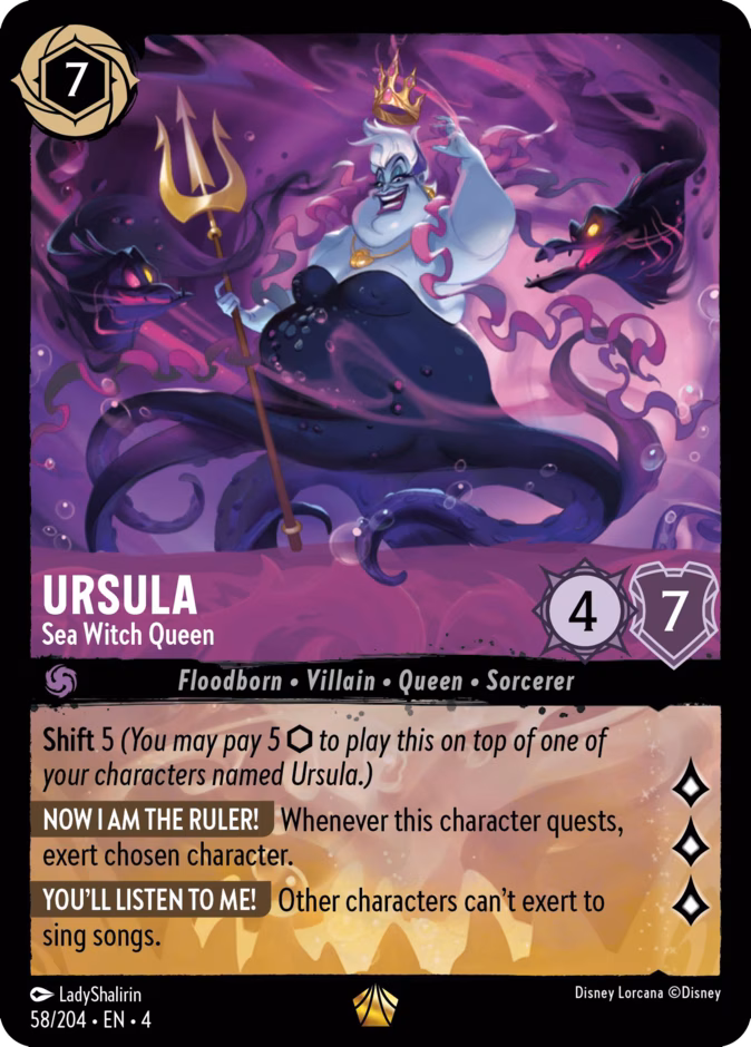 Ursula - Sea Witch Queen 4-58 Lorcana card