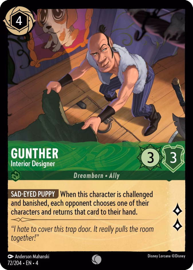 Gunther - Interior Designer 4-72 Lorcana card