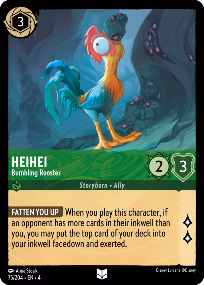 HeiHei - Bumbling Rooster 4-75 Lorcana card