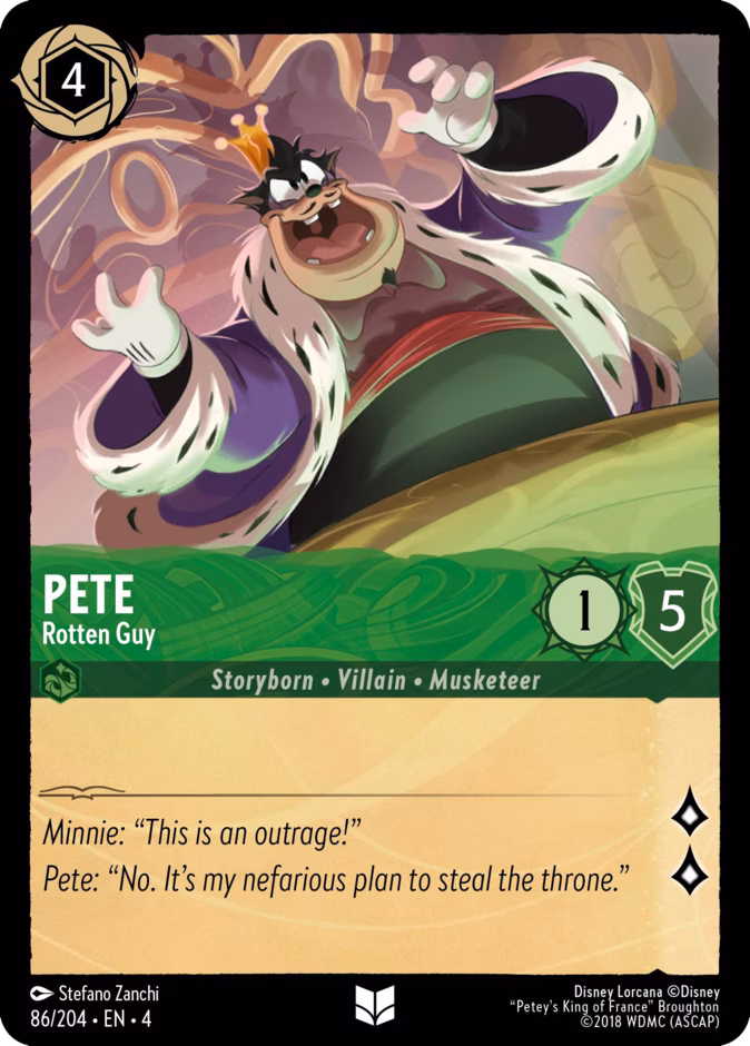 Pete - Rotten Guy 4-86 Lorcana card