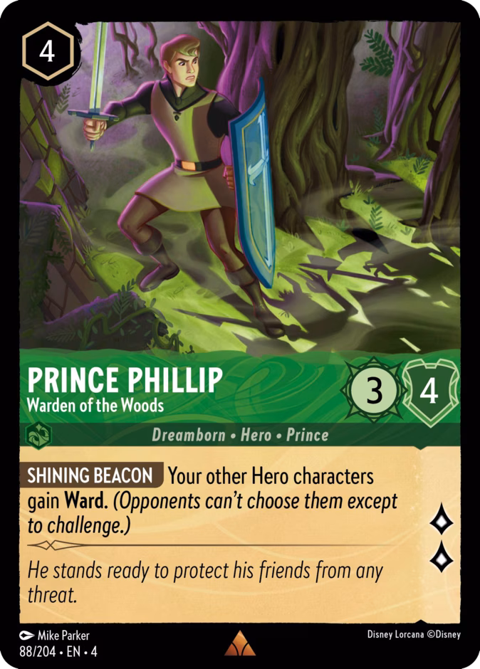 Prince Phillip - Warden of the Woods 4-88 Lorcana card