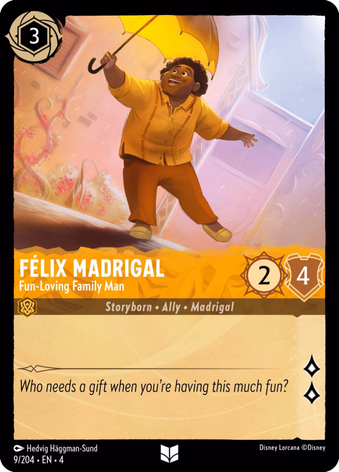 Félix Madrigal - Fun-Loving Family Man 4-9 Lorcana card