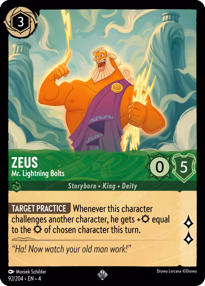 Zeus - Mr. Lightning Bolts 4-92 Lorcana card