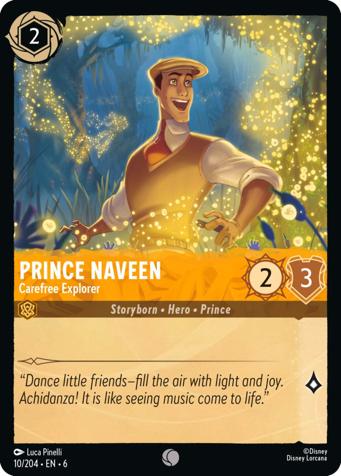 Prince Naveen - Carefree Explorer 6-10 Lorcana card