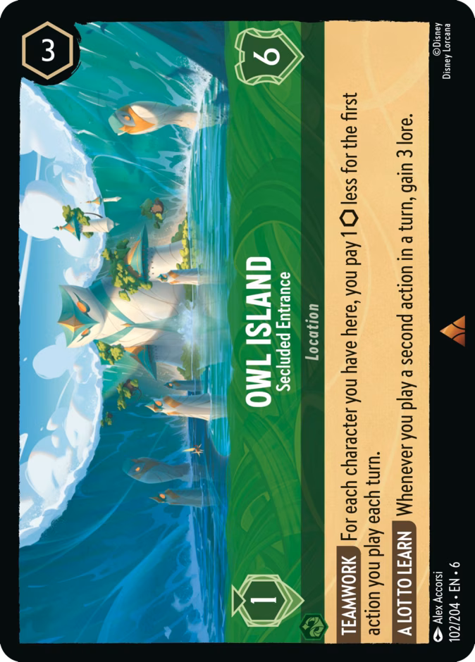 Owl Island - Secluded Entrance 6-102 Lorcana card