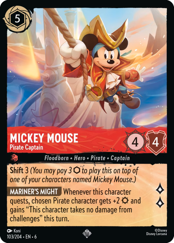 Mickey Mouse - Pirate Captain 6-103 Lorcana card